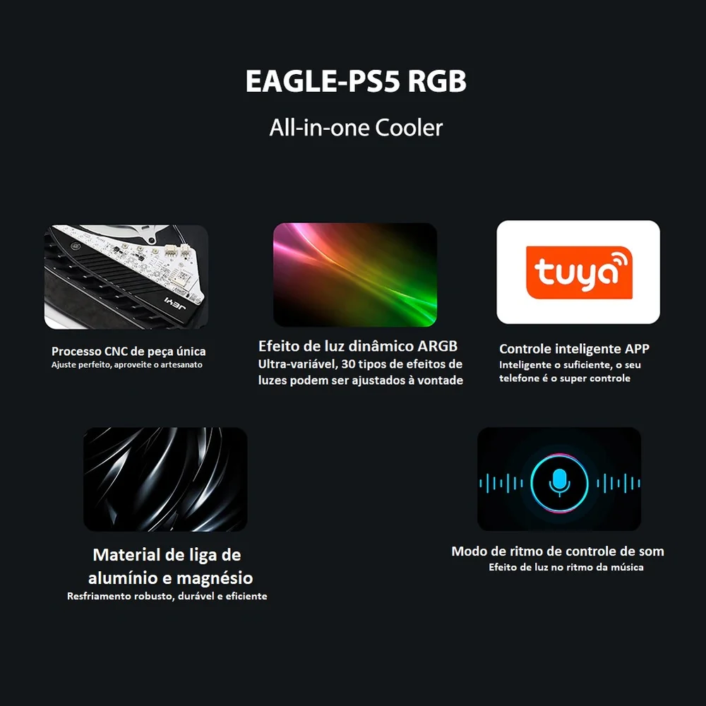 Imagem 5 de 5 do produto Dissipador RGB Compativel Playstation 5 Ps5 SSD Nvme M.2 Radiador Jeyi