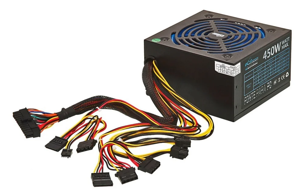 Imagem 2 de 3 do produto Fonte Gamer Atx 450w Bivolt PC Jogos Alimentação Silenciosa Cowboy