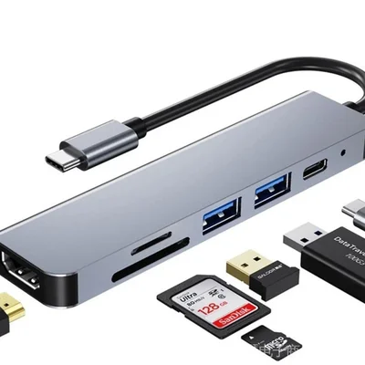Adaptador Hub Usb Tipo C 7 Em 1 HDMI Notebooks Celulares