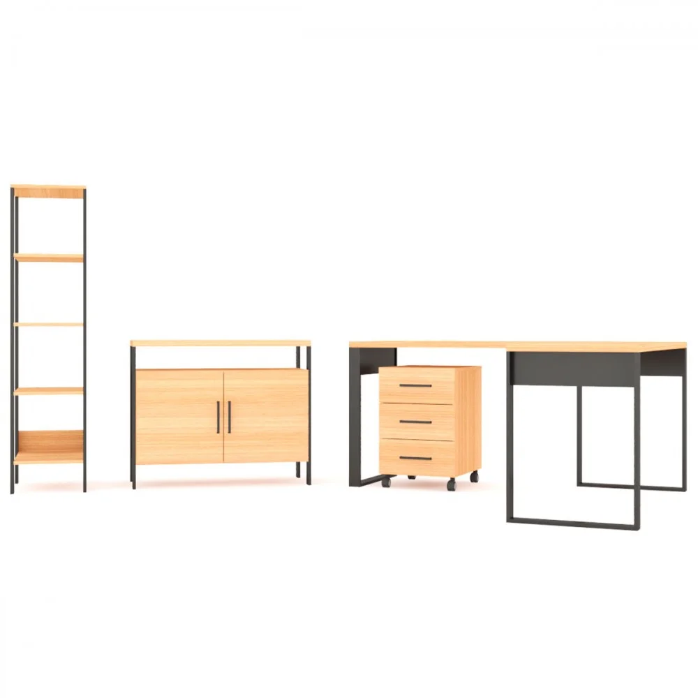 Imagem 3 de 4 do produto Conjunto Home Office 4 Peças 100% Mdf Pratice - Pradel