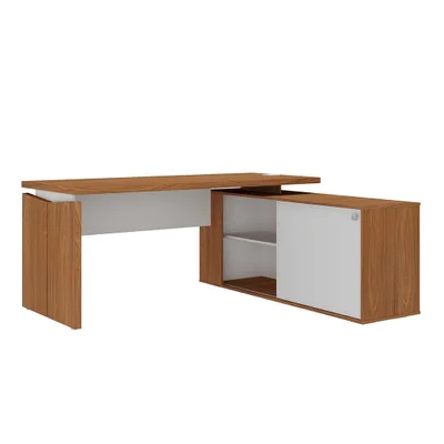 Mesa Escrivaninha Gerência Connect Ii | Artany Cor:freijó/branco