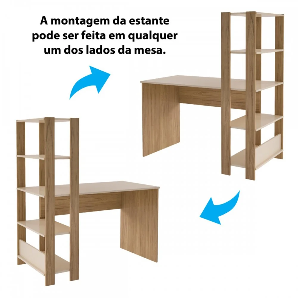 Imagem 3 de 5 do produto Escritório Completo Match 1 Porta Off White/carvalho - Artely