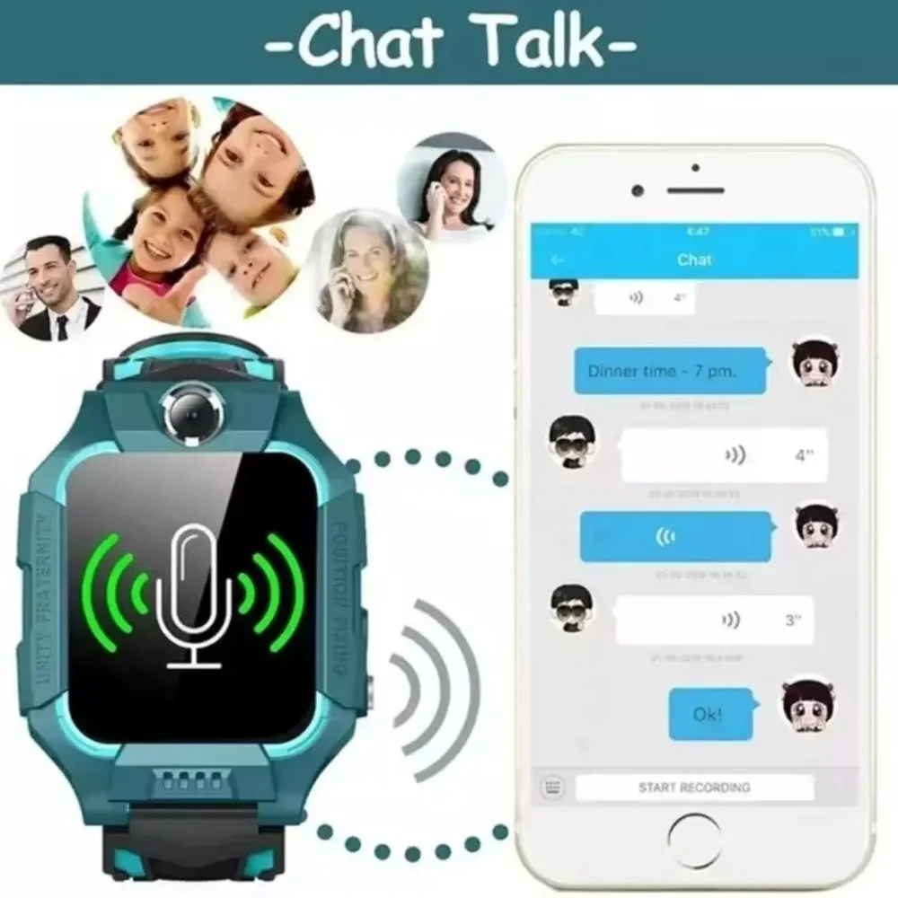 Imagem 5 de 5 do produto Smartwatch Infantil Howear Hw C5 Chip 2 Cameras Gps Sos Duas - Verde