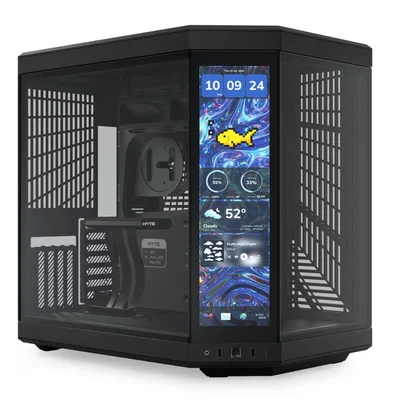 Gabinete Hyte Y70 Touch Infinite Midtower Vidro Temperado C/ Tela Lcd Usb-c Preto - Cs-hyte-y70tti-bb