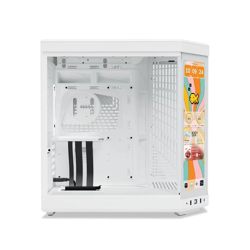 Imagem 3 de 5 do produto Gabinete Gamer Hyte Y70 Touch Infinite Snow Mid Tower Vidro Temperado Tela Touch 14,9" - Branco