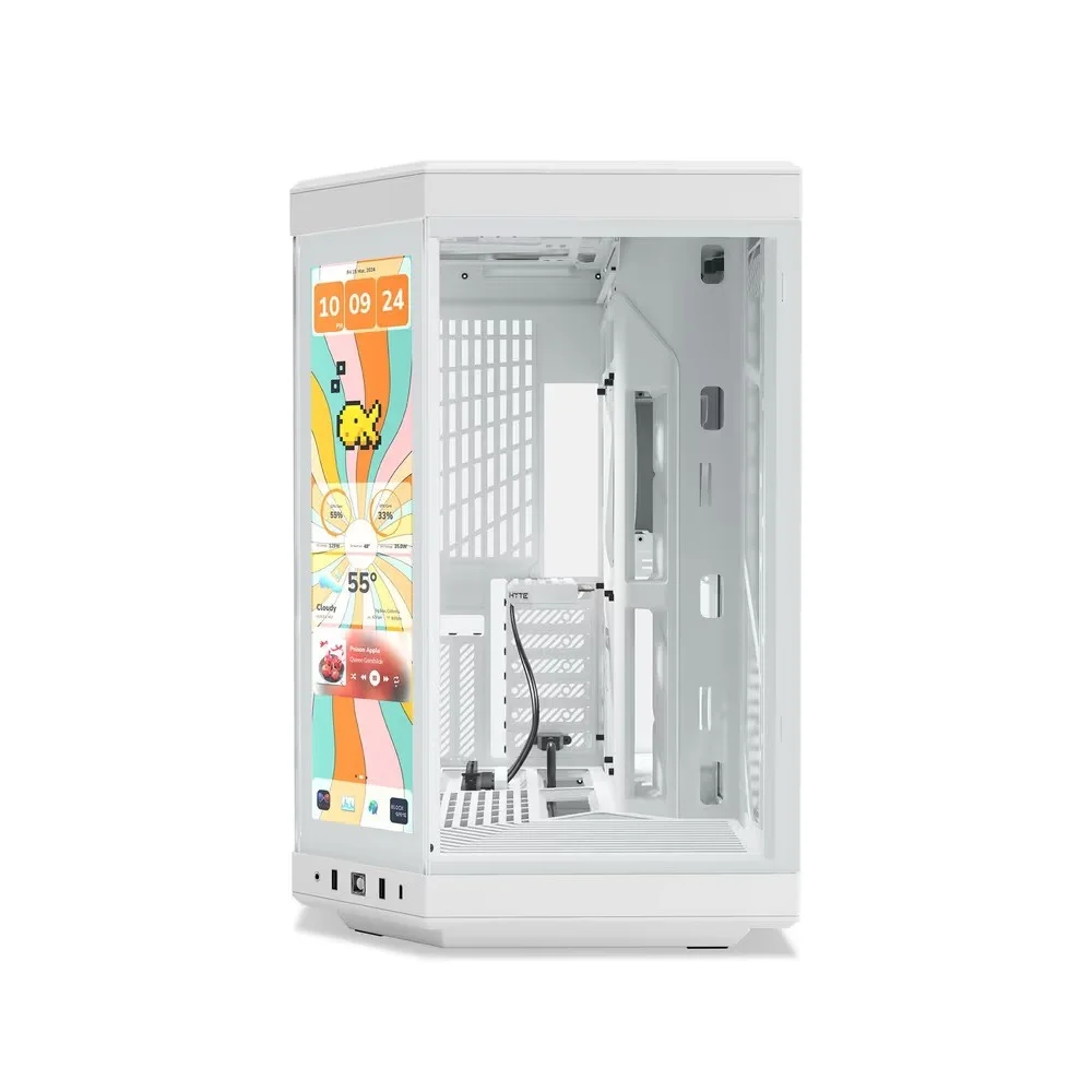 Imagem 5 de 5 do produto Gabinete Gamer Hyte Y70 Touch Infinite Snow Mid Tower Vidro Temperado Tela Touch 14,9" - Branco