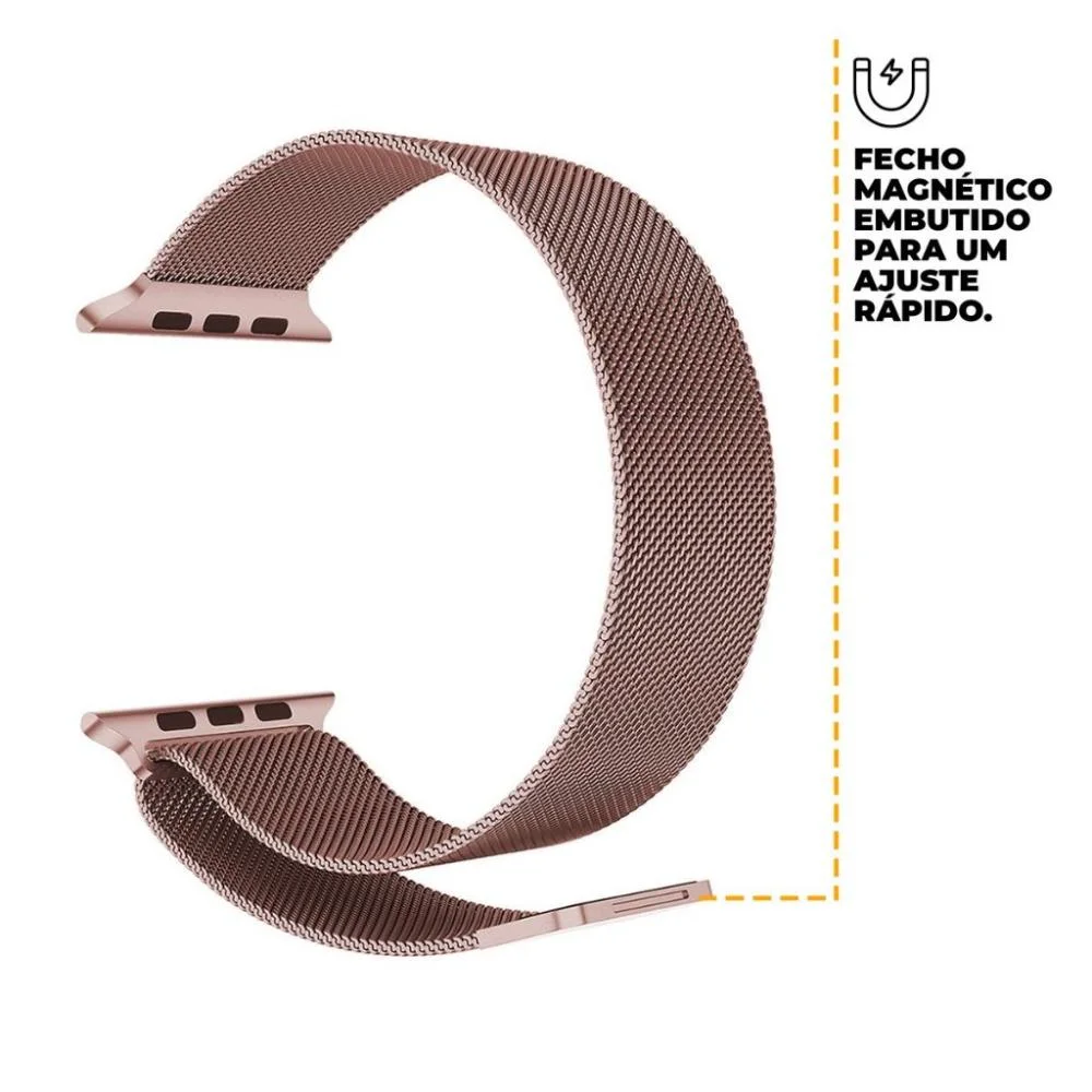 Imagem 2 de 5 do produto Multiira De Milanese Para Apple Watch 38 / 40 / 41mm Rosa - Gshield