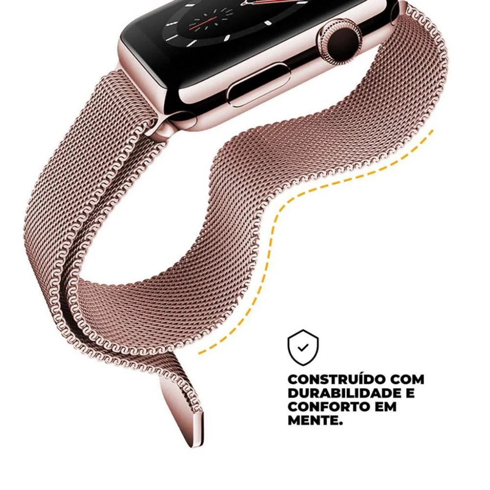 Imagem 4 de 5 do produto Multiira De Milanese Para Apple Watch 38 / 40 / 41mm Rosa - Gshield