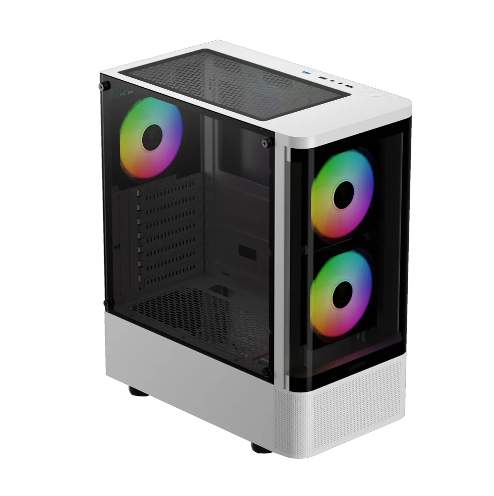 Imagem 5 de 5 do produto Gabinete Gamer Gamdias Talos E3 Cg Wh, Mid-tower, Vidro Temp, 3 Fans, White - Talos E3 Cg Wh