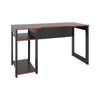 Mesa Gamer Dark Para 3 Monitores Preto/vermelho Pnr Móveis 14