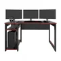 Mesa Gamer Dark Para 3 Monitores Preto/vermelho Pnr Móveis 9
