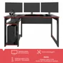 Mesa Gamer Dark Para 3 Monitores Preto/vermelho Pnr Móveis 13