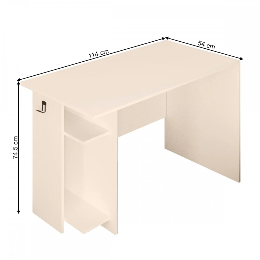 Imagem 2 de 4 do produto Mesa Gamer Vênus 2 Prateleiras Branco - Panorama Móveis