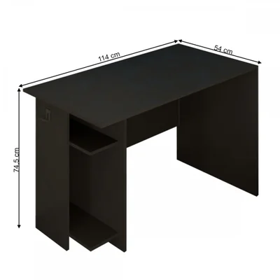 Mesa Gamer Vênus 2 Prateleiras Preto Fosco - Panorama Móveis — foto 2