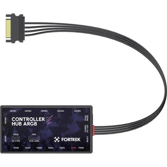 Controladora Fan Fortrek Controller Hub Com Controle Remoto 7 Portas 5