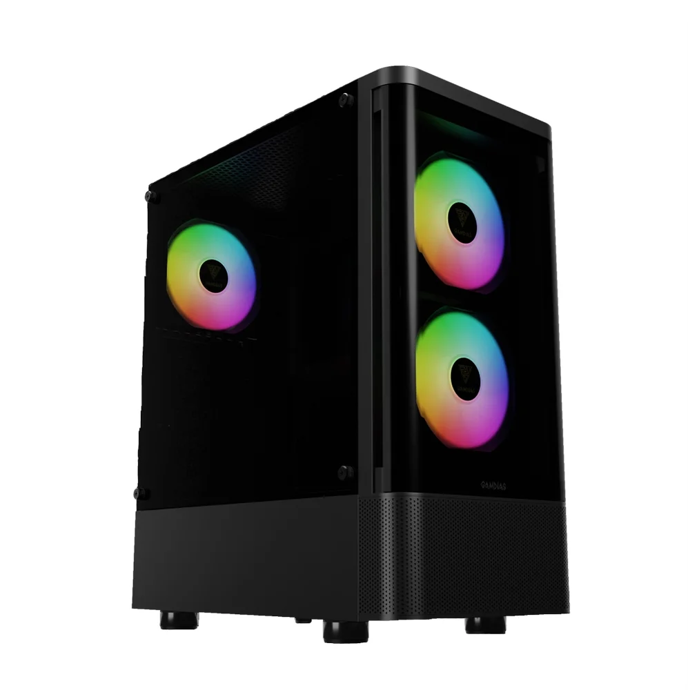 Gabinete Gamer Gamdias Talos E3 Cg, Mid-tower, Vidro Temp, 3 Fans, Black - Talos E3 Cg