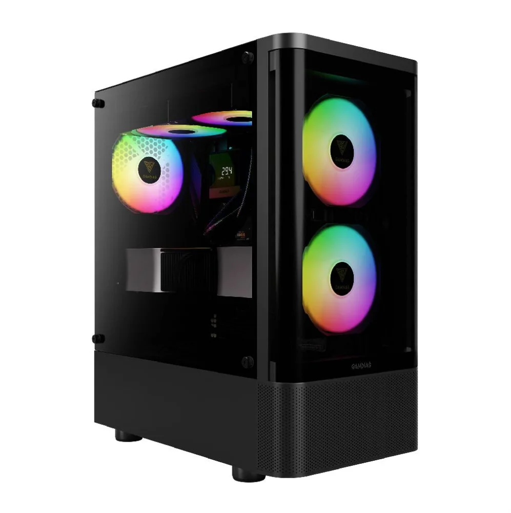 Imagem 2 de 5 do produto Gabinete Gamer Gamdias Talos E3 Cg, Mid-tower, Vidro Temp, 3 Fans, Black - Talos E3 Cg