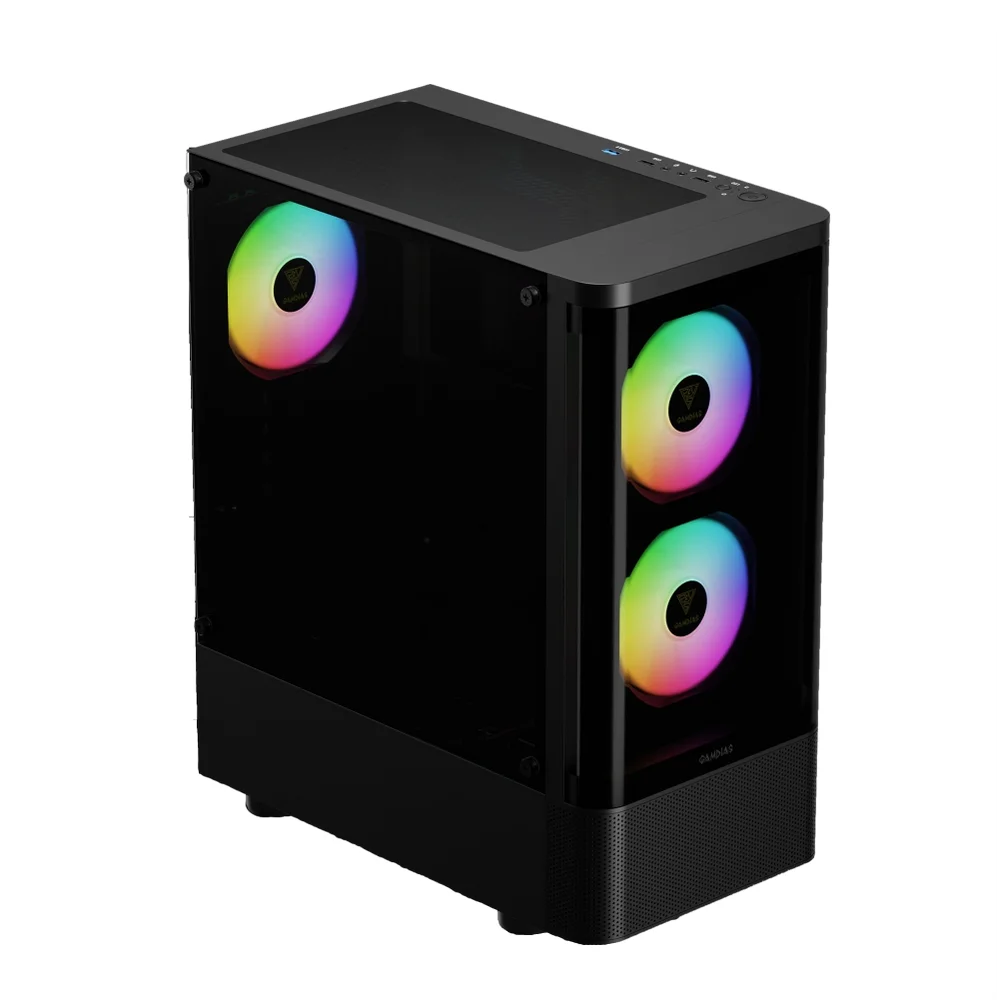 Imagem 4 de 5 do produto Gabinete Gamer Gamdias Talos E3 Cg, Mid-tower, Vidro Temp, 3 Fans, Black - Talos E3 Cg