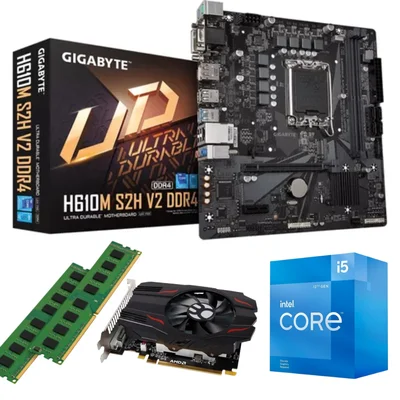 Kit Pl H610 + Proc. i5 12400f + Mem 16gb Ddr4 + Cooler + Vga 4gb Rx560