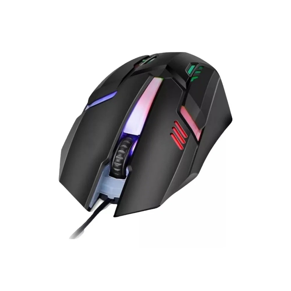 Imagem 2 de 5 do produto Kit 3 Mouse Gamer Com Fio Usb Lehmox LED RGB Design Ergonômico 1,35m 1200 De Dpi - Preto