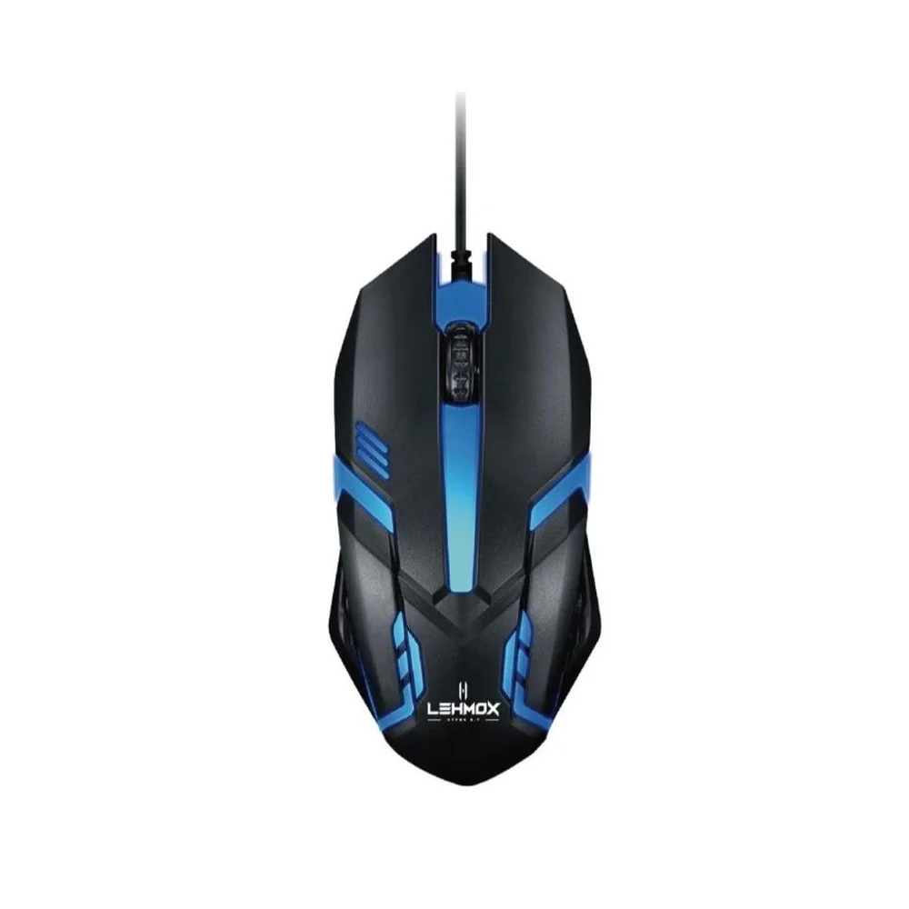 Imagem 4 de 5 do produto Kit 3 Mouse Gamer Com Fio Usb Lehmox LED RGB Design Ergonômico 1,35m 1200 De Dpi - Preto