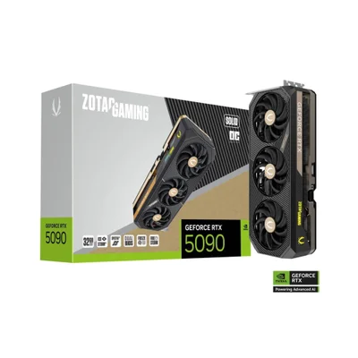 Placa De Vídeo Zotac RTX 5090 32gb Solid Oc, Gddr7, 512-bits, 3x Dp / 1x HDMI - Zt-b50900j-10p