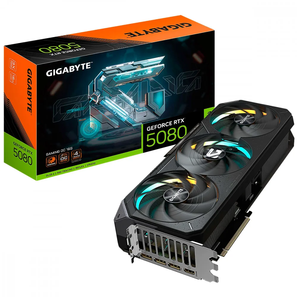 Placa De Video Gigabyte Geforce RTX 5080 Gaming Oc 16gb Gddr7 256 Bits
