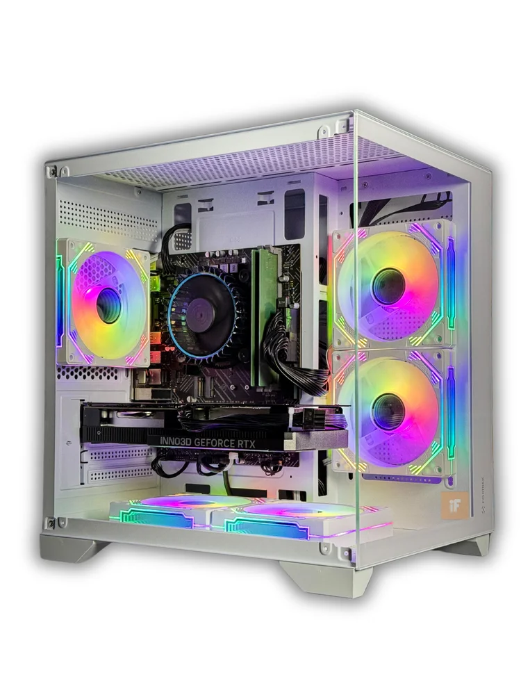 Computador PC Gamer Intel I5 12400, 32gb Ram, RTX 5050 8gb, SSD 1TB Nvme – Potência E Estilo No Aquário Branco
