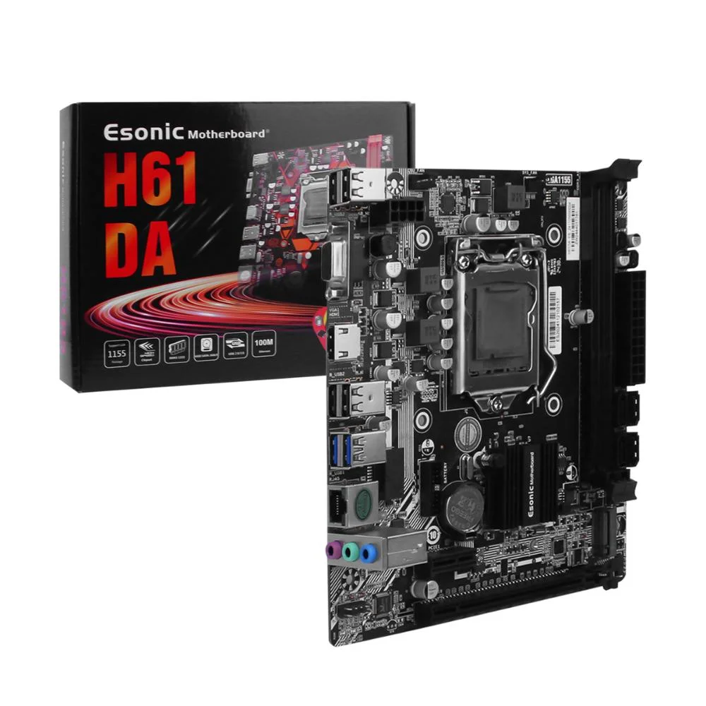 Placa Mãe H61 LGA 1155, 2xDDR3, Intel Core I7 / I5 / I3 / Pentium / Celeron, PCi-e X16, Usb 3.0 HDMI, Alta Qualidade