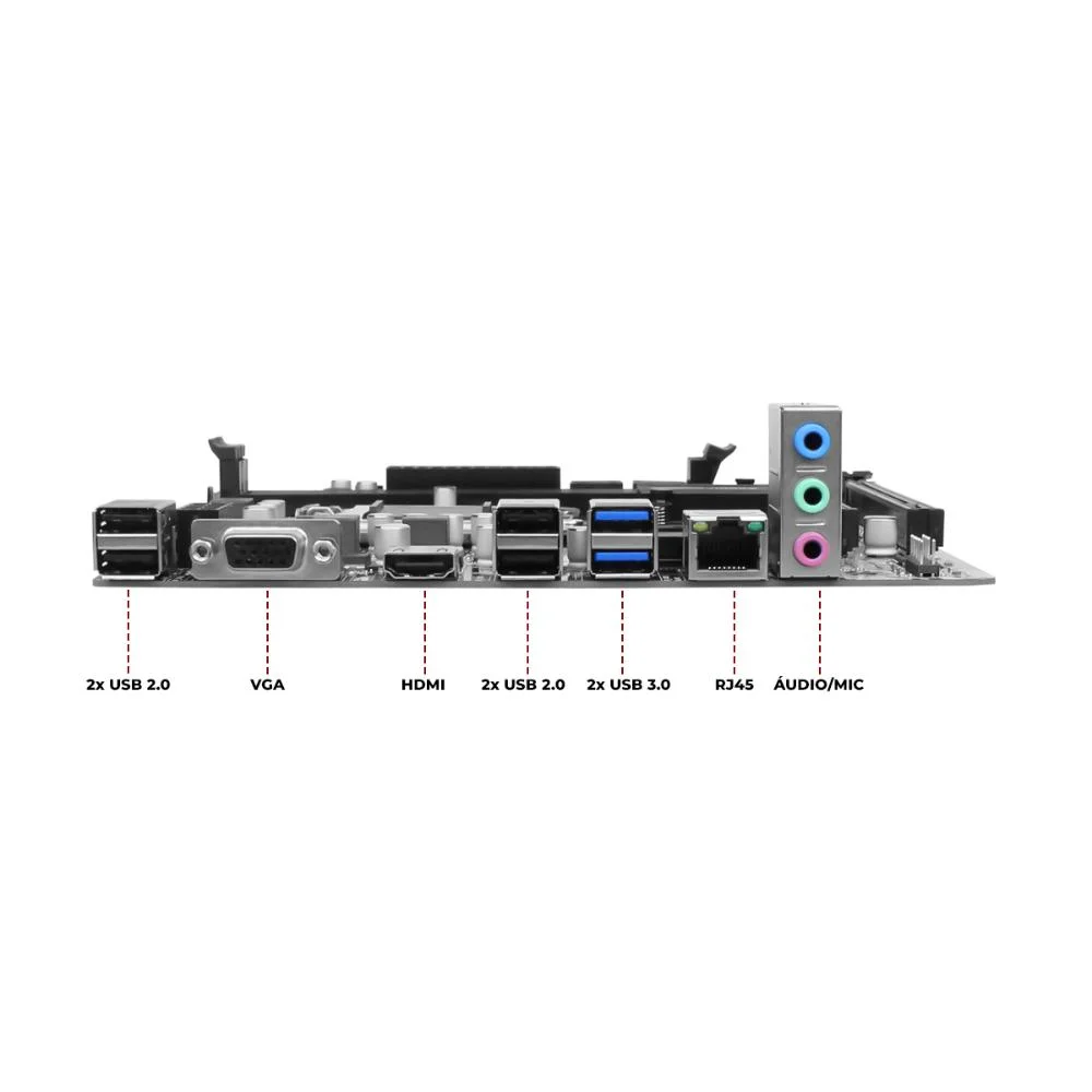 Placa Mãe H61 LGA 1155, 2xDDR3, Intel Core I7 / I5 / I3 / Pentium / Celeron, PCi-e X16, Usb 3.0 HDMI, Alta Qualidade 5