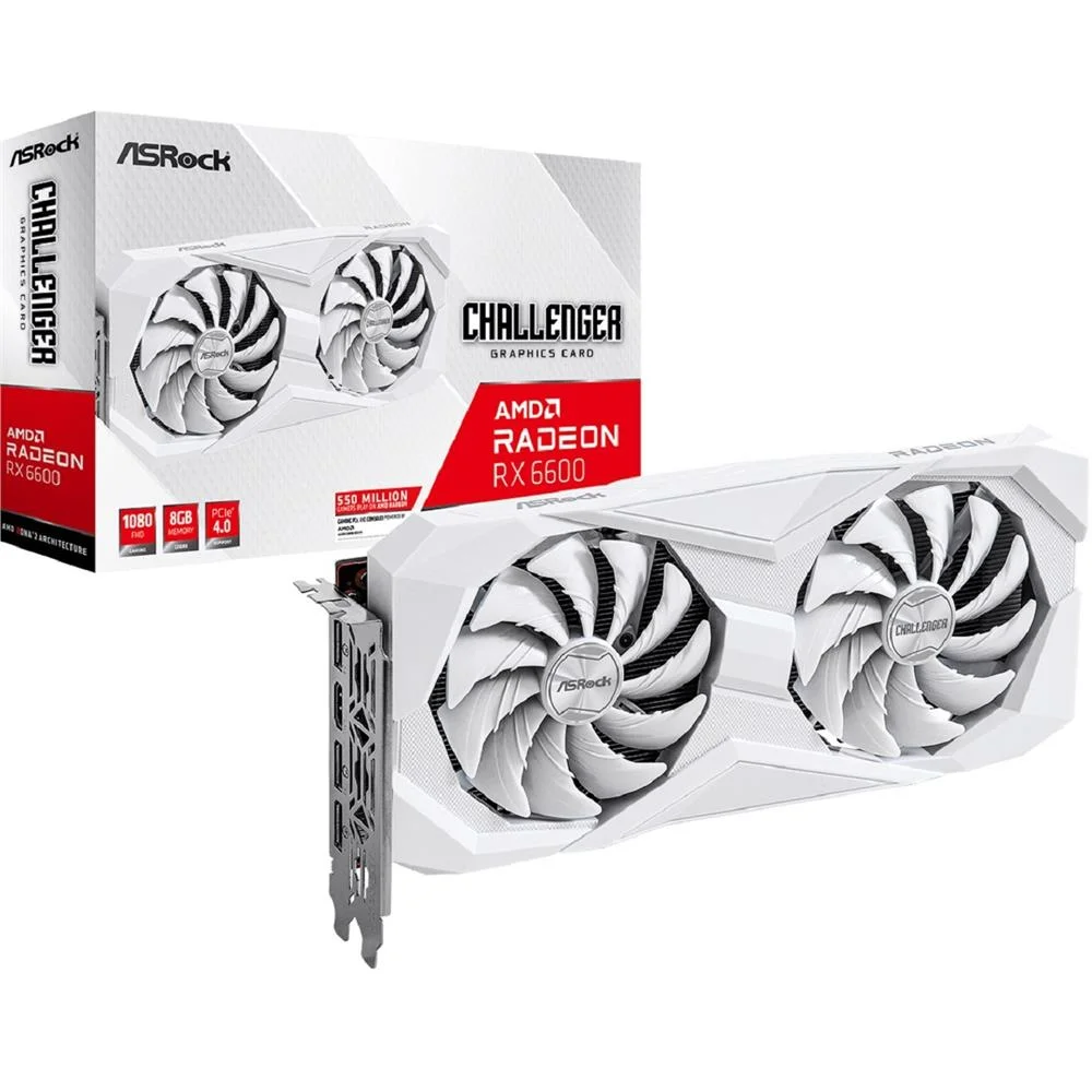 Placa De Vídeo Asrock Rx6600 8GB Clw, Gddr6, 128-bits, 3x Dp/ 1x HDMI - Rx6600 Clw 8g Placa De Vídeo Asrock Rx6600 8GB Clw, Gddr6, 128-bits, 3x Dp/ 1x HDMI - Rx6600 Clw 8g