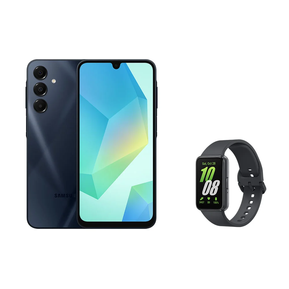 Celular Samsung A16 5g 256gb - Azul Escuro + Galaxy Fit3 - Grafite Kit