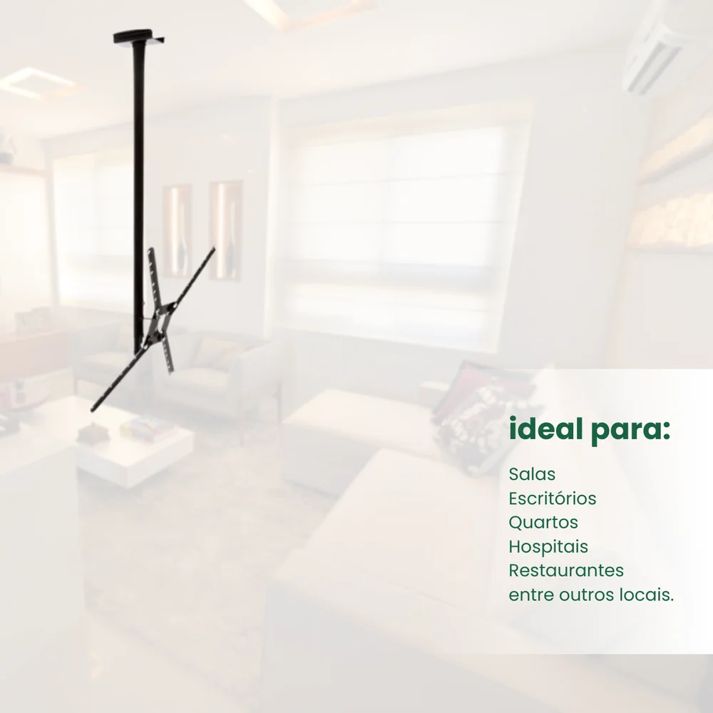 Imagem 5 de 5 do produto Suporte De Teto Para Tv 10'' Até 60'' Com Ajuste De Ângulos E Giro 360º Brasforma Sbrp1050 - 3 Unidades