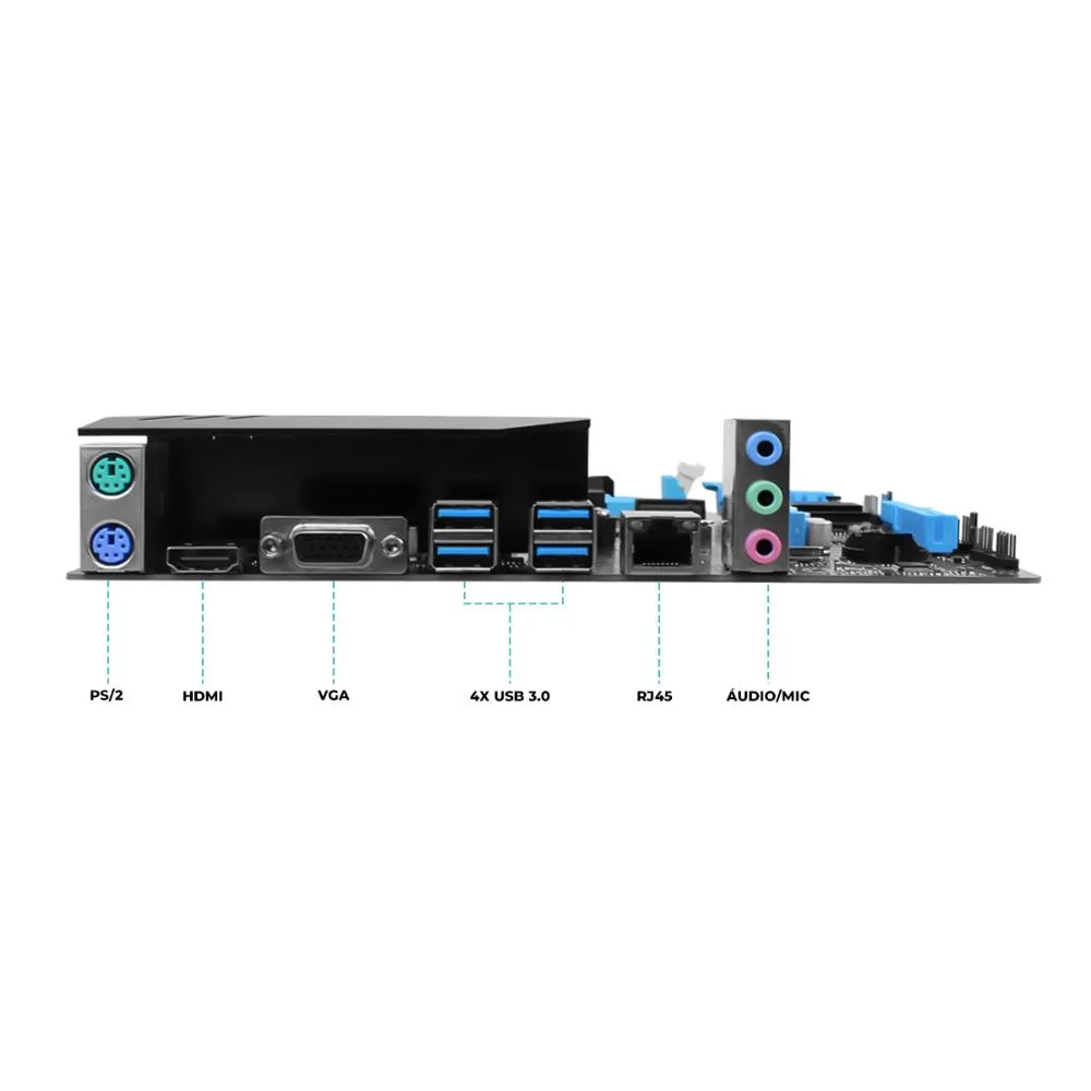 Placa Mãe Amd A320 B450, Micro-atx, Ddr4, Slot Nvme M.2, Sata 3.0, HDMI Vga Usb, PCi-e X16, Potente 6