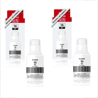 Kit Refil De Tinta Canon Gi-16 2x Un Preto Original Gi16 G16 Bk Gx5010 Gx6010 Gx7010