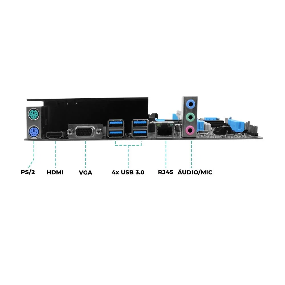 Placa Mãe Micro-atx Am4 A520, Amd Ryzen, Ddr4, PCi-e X16 4.0, Usb HDMI Vga, Pronta Entrega 6