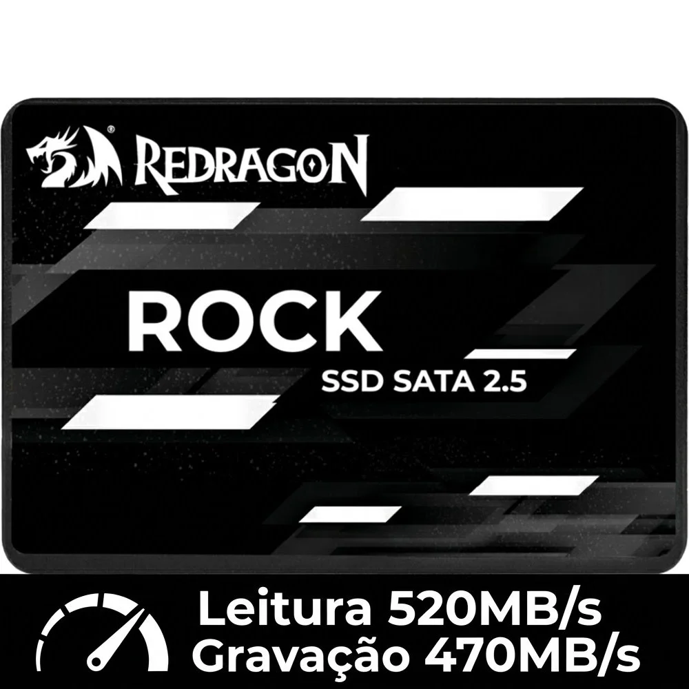 Imagem 4 de 5 do produto SSD Gamer Redragon Rock 120GB Sata 3 Leitura 520mb/s Gravação 470mb/s Gd-310