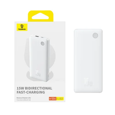 Carregador Portátil Power Bank Bateria 10000 Fast 15w Baseus Cor:branco