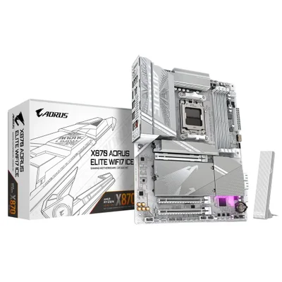 Placa Mãe Gigabyte X870 Aorus Elite Ice Wifi 7 Am5 4xDDR5 Chipset X870 Atx