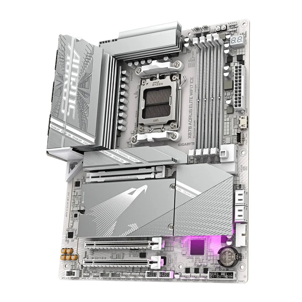 Placa Mãe Gigabyte X870 Aorus Elite Ice Wifi 7 Am5 4xDDR5 Chipset X870 Atx 5