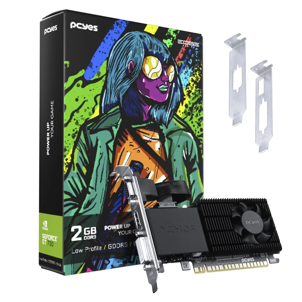 Gpu Nvidia Geforce Gt730 2gb Ddr5 128 Bit Projeto Edge Low Profile Single Fan - Pvgt730gb2pe