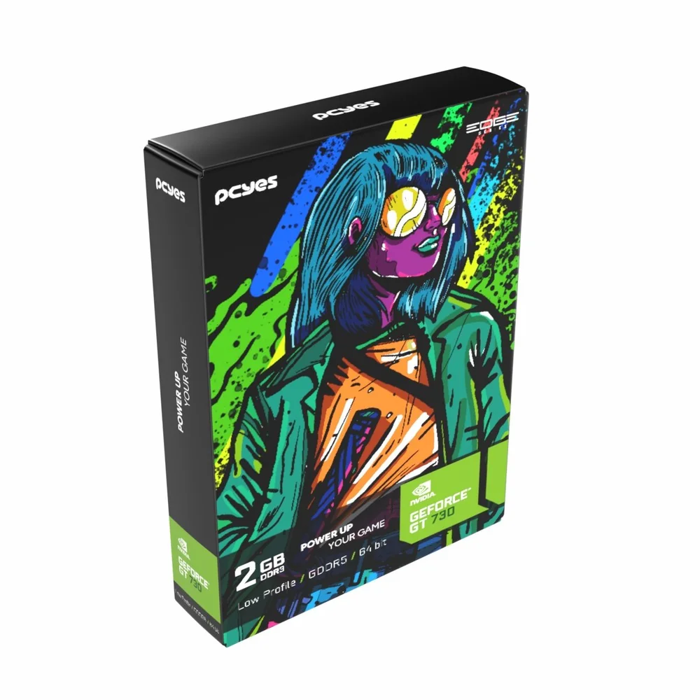 Imagem 2 de 5 do produto Gpu Nvidia Geforce Gt730 2gb Ddr5 128 Bit Projeto Edge Low Profile Single Fan - Pvgt730gb2pe