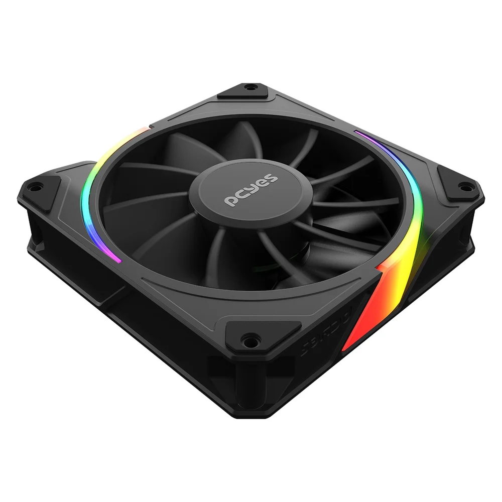 Kit Cooler Fan Para Gabinete 3 Unidades Sangue Frio 3 ARGB Black Vulcan Reverse 120mm PCyes K3aRGBsf3rvbr 5