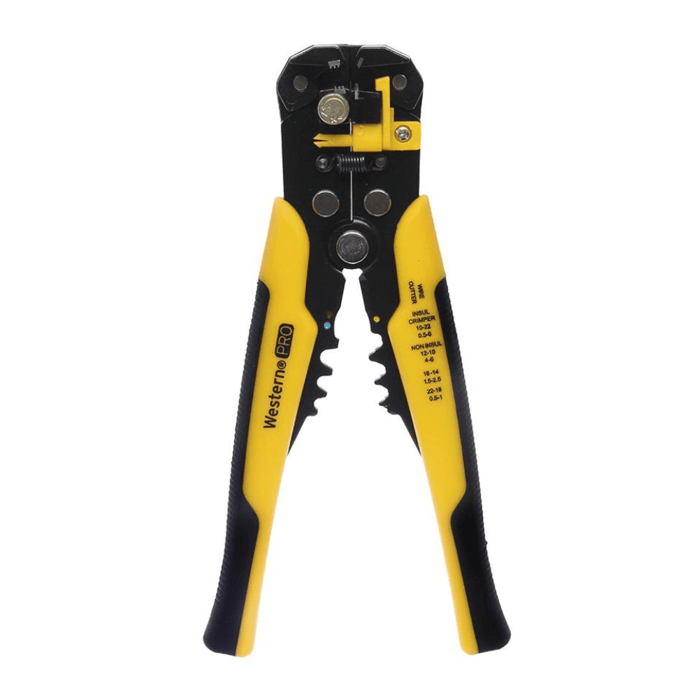 Alicate De Crimpar Western 8,5” Para Fios De 0,2 A 6mm Preto E Amarelo