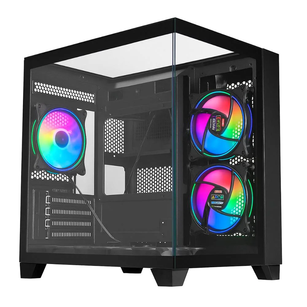 Imagem 3 de 5 do produto Gabinete Gamer K-mex Aquario Cg-0725 Visão Preto Micro Atx Sem Fan