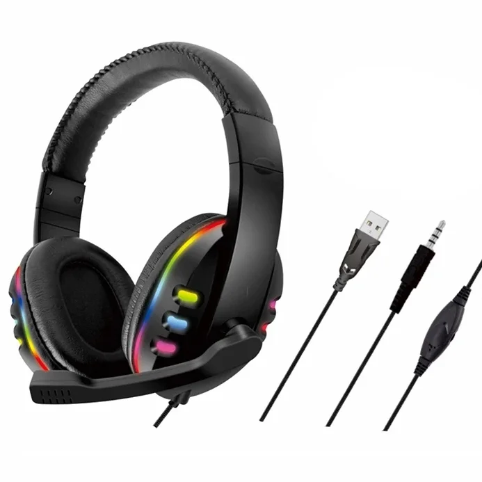Imagem 4 de 5 do produto Headset Fone De Ouvido Gamer K5 LED RGB PC XBOX Ps4 Celular