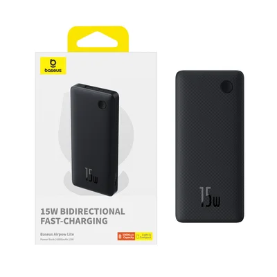 Carregador Portátil Power Bank Bateria 10000 Fast 15w Baseus Cor:preto