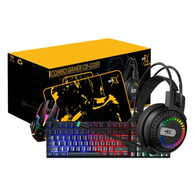Kit Gamer Ultimate Brx 4 Em 1 , Teclado, Headset, Mouse 1200 Dpi, Mousepad...