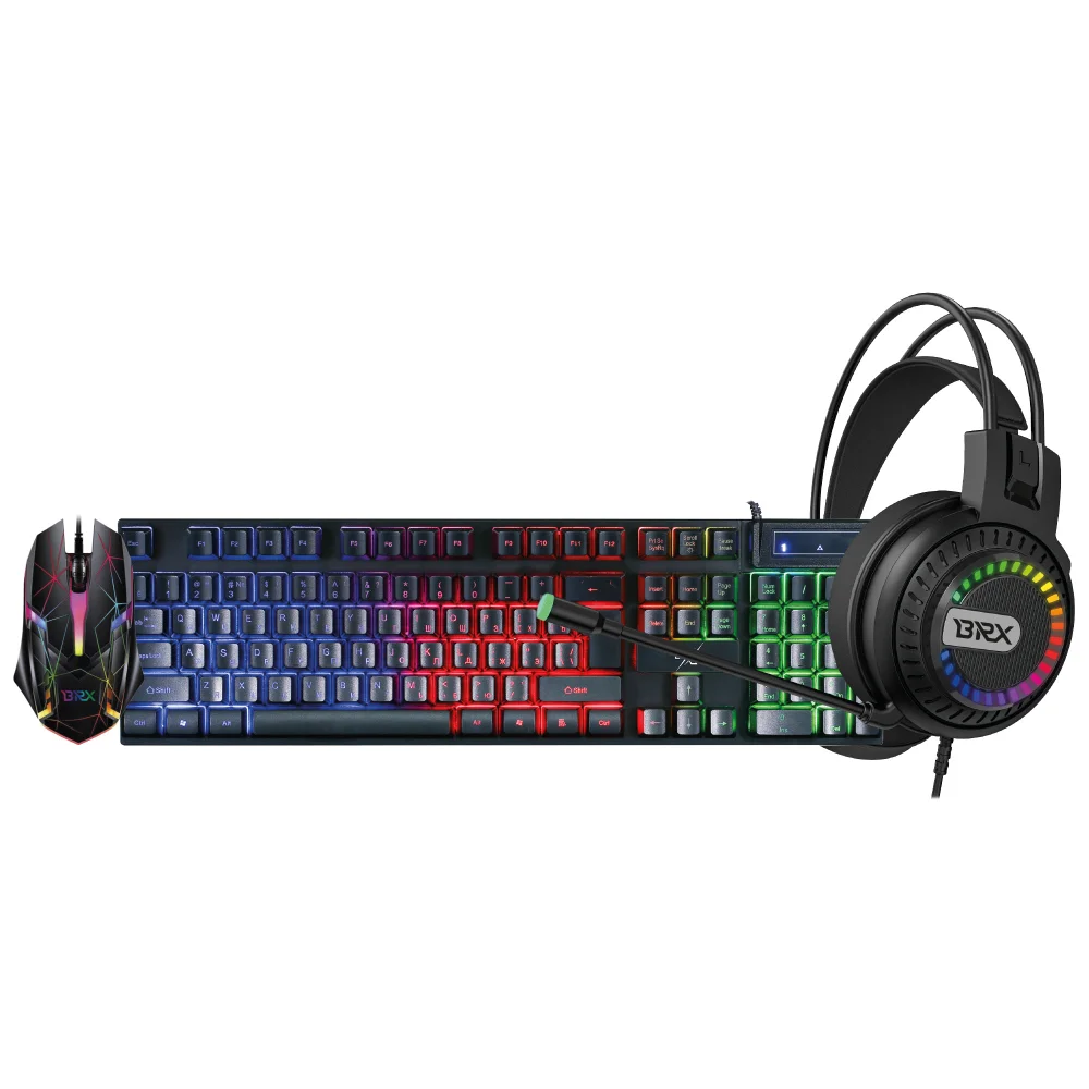 Imagem 2 de 5 do produto Kit Gamer Ultimate Brx 4 Em 1 , Teclado, Headset, Mouse 1200 Dpi, Mousepad- Cb-059