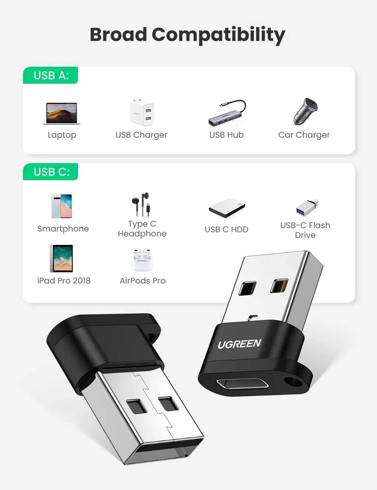 Imagem 2 de 5 do produto Adaptador Usb 2.0 Para Usb-c 3.1 3a Compacto Ugreen 50568